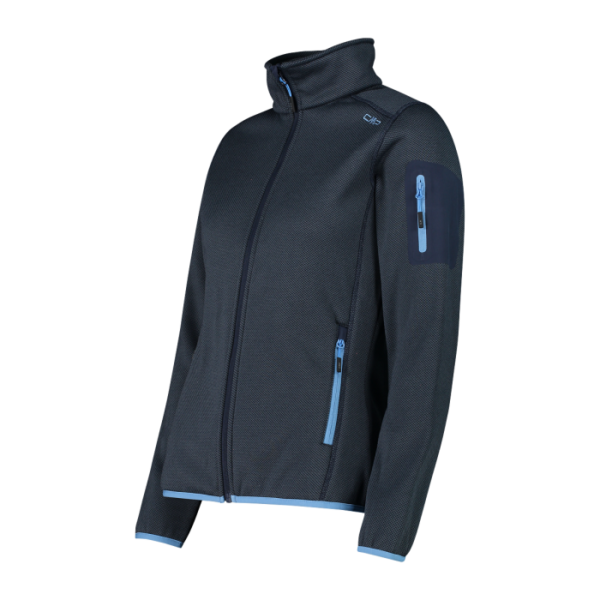 WOMAN JACKET KNITTED MELANGE FLEECE